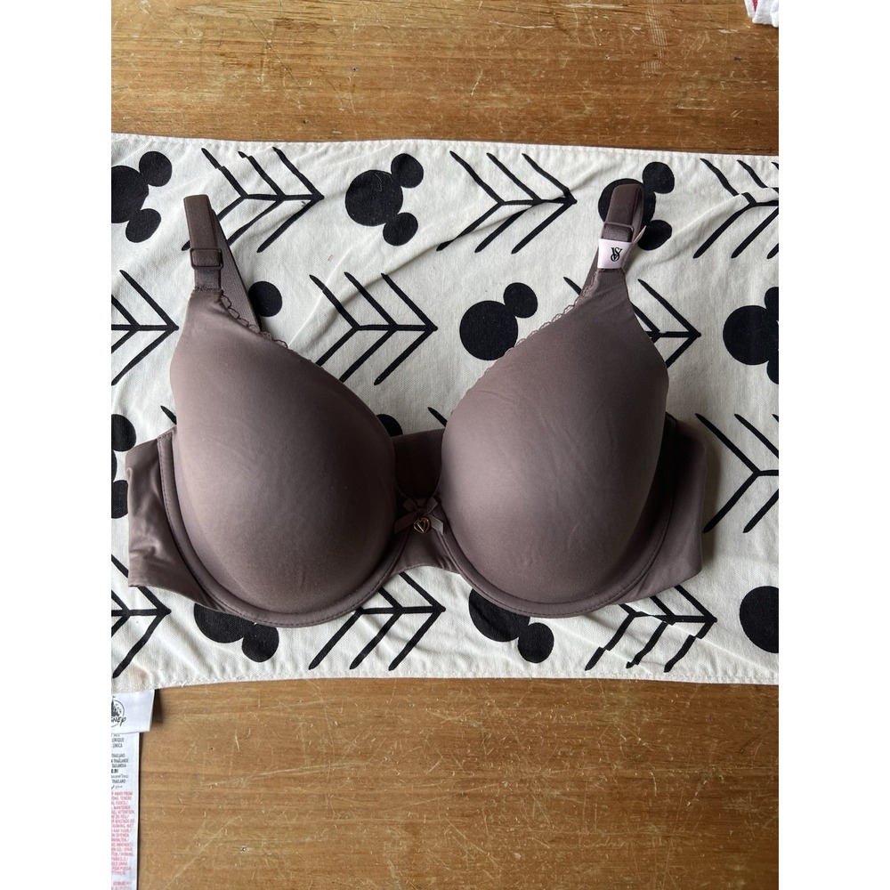 Victoria's Secret Padded Perfect Coverage Underwire Bra Size 34D Light Brown NWT